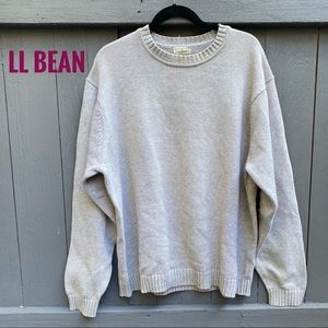 LL Bean Crew Neck Sweater Neutral Soft excellent condition lite dove gra…